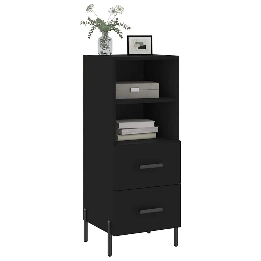 Buffet Noir 34,5x34x90 cm Bois d'ingénierie - 3