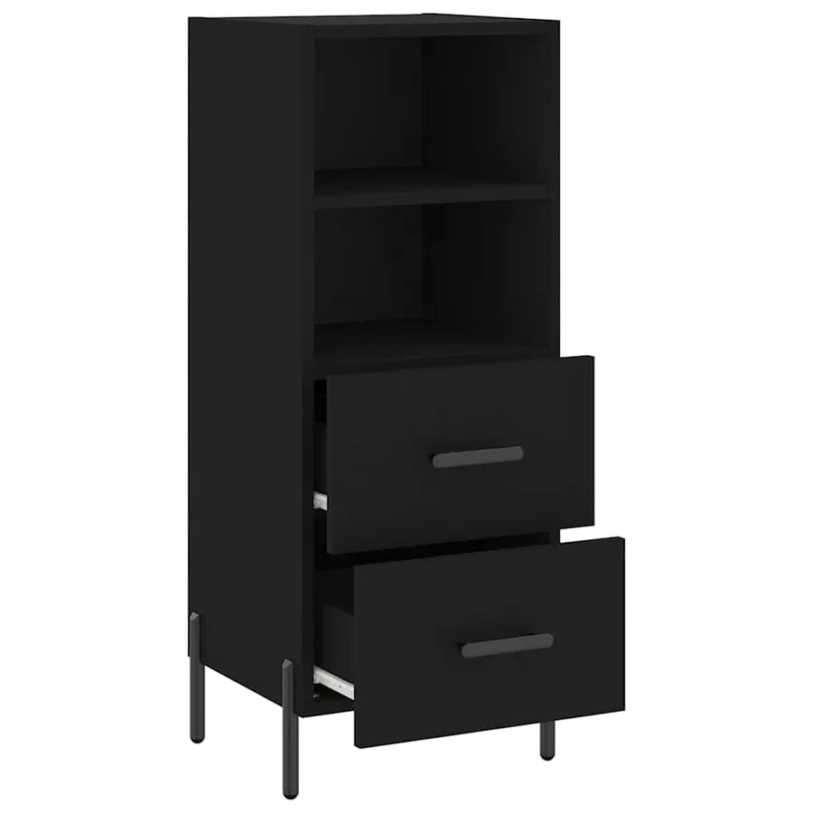 Buffet Noir 34,5x34x90 cm Bois d'ingénierie - 5