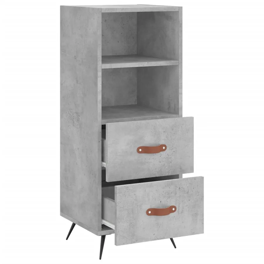 Buffet Gris béton 34,5x34x90 cm Bois d'ingénierie - 5