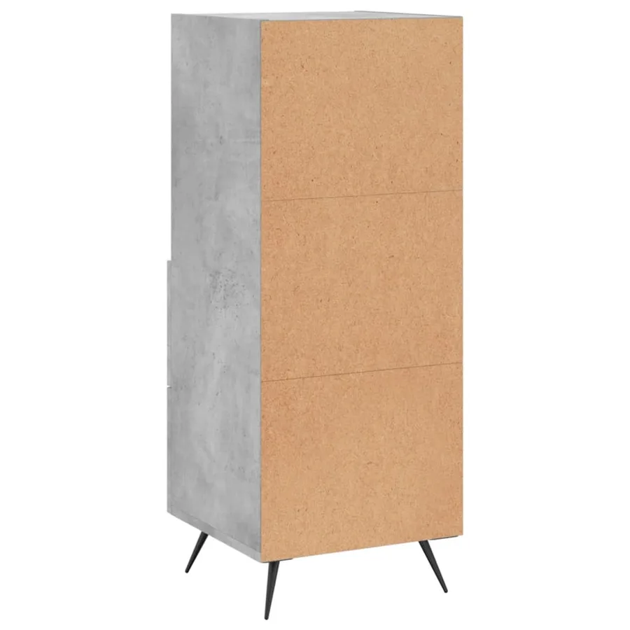 Buffet Gris béton 34,5x34x90 cm Bois d'ingénierie - 8