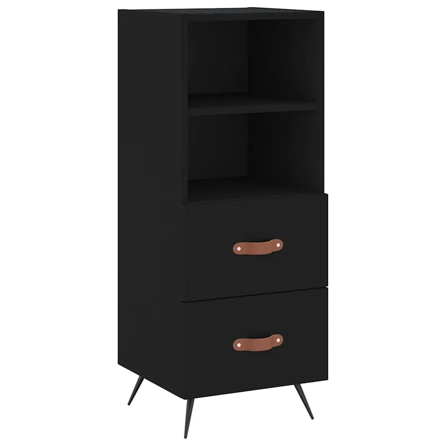Buffet Noir 34,5x34x90 cm Bois d'ingénierie - 2