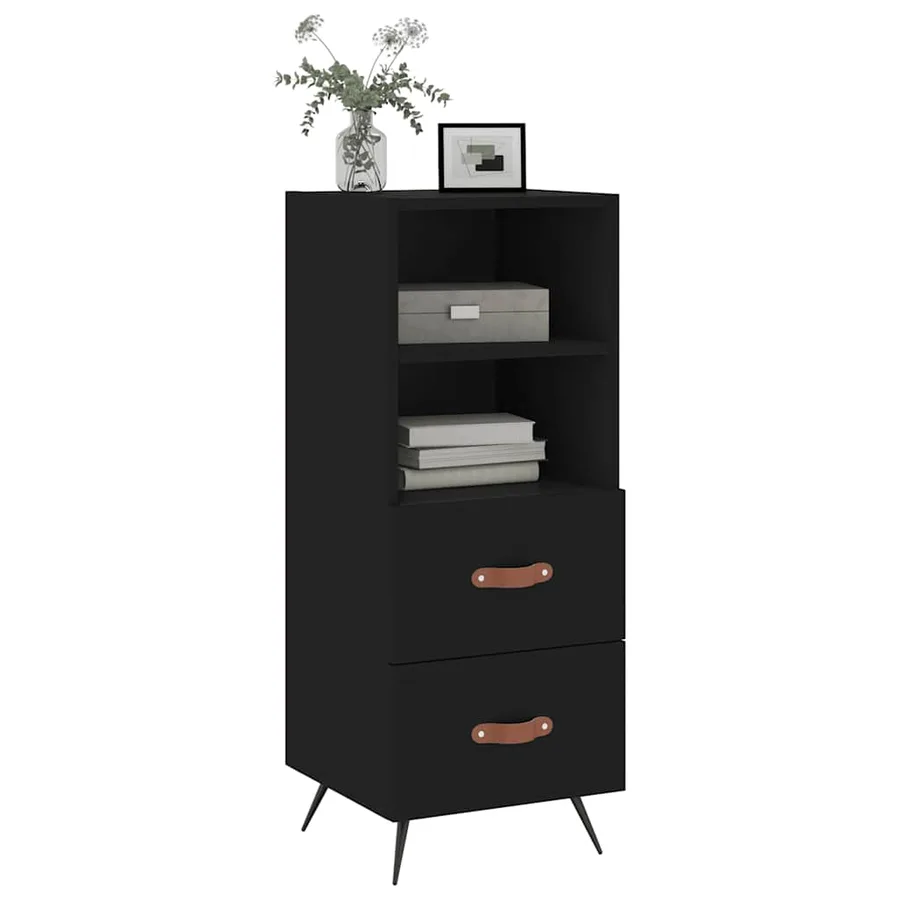 Buffet Noir 34,5x34x90 cm Bois d'ingénierie - 3