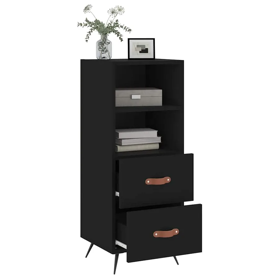 Buffet Noir 34,5x34x90 cm Bois d'ingénierie - 4