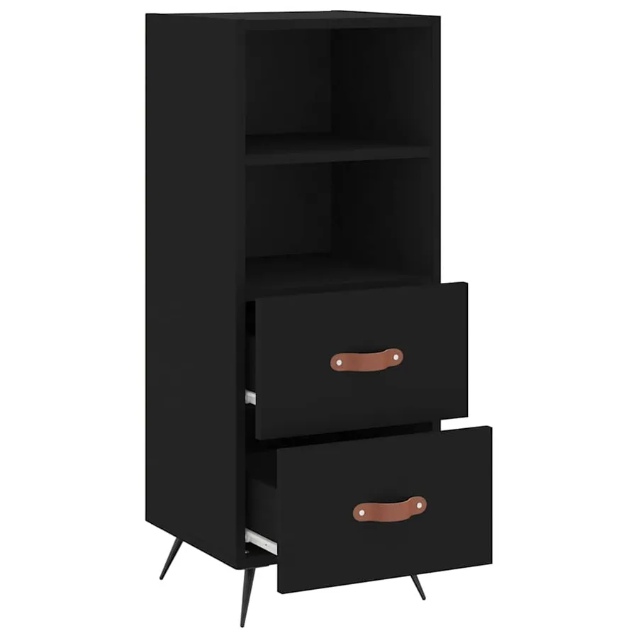 Buffet Noir 34,5x34x90 cm Bois d'ingénierie - 5