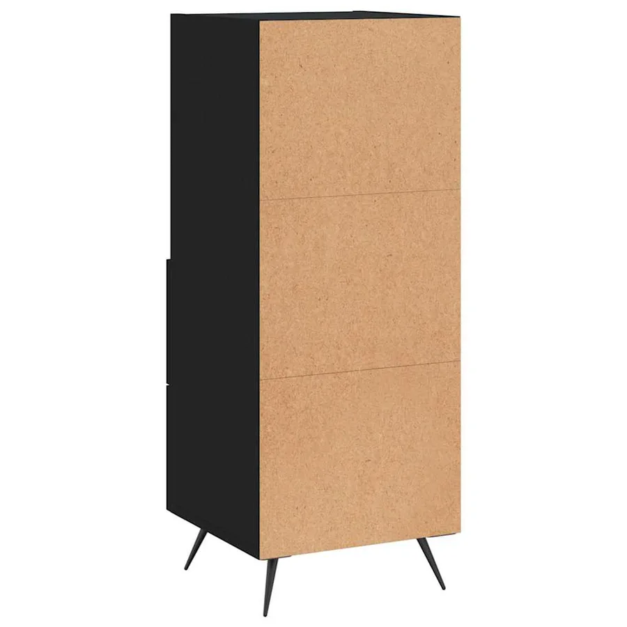 Buffet Noir 34,5x34x90 cm Bois d'ingénierie - 8
