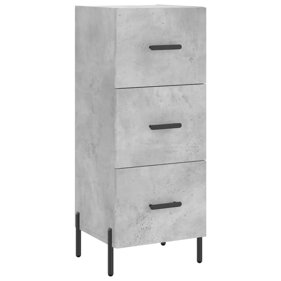 Buffet Gris béton 34,5x34x90 cm Bois d'ingénierie - 2