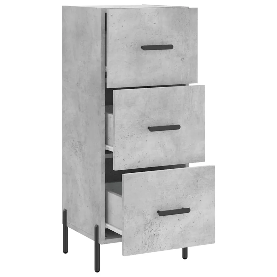 Buffet Gris béton 34,5x34x90 cm Bois d'ingénierie - 5