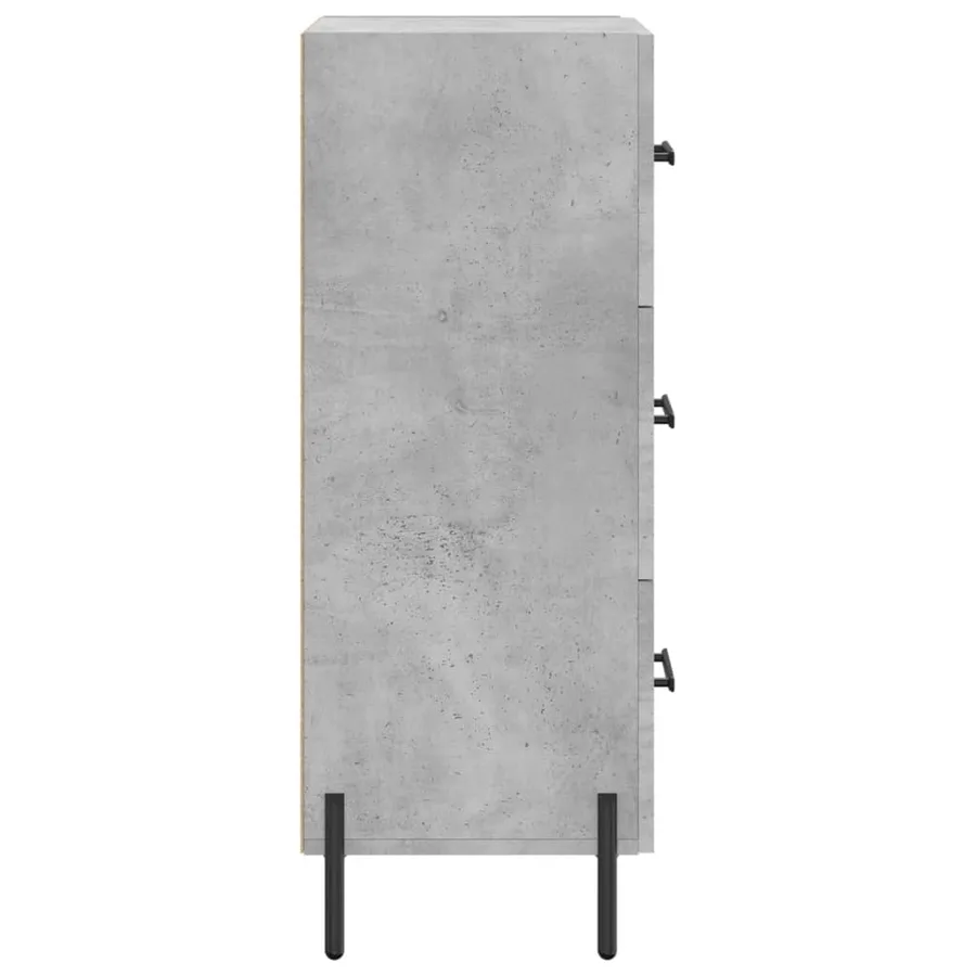 Buffet Gris béton 34,5x34x90 cm Bois d'ingénierie - 7