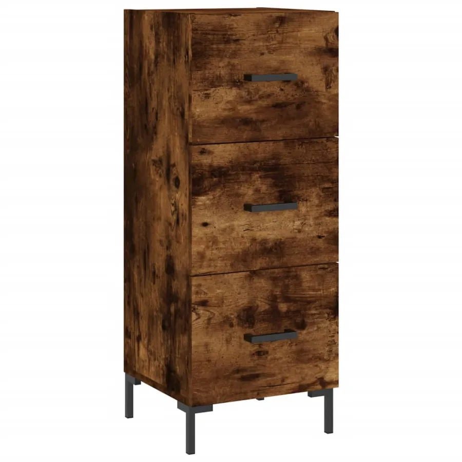 Buffet Chêne fumé 34,5x34x90 cm Bois d'ingénierie - 2
