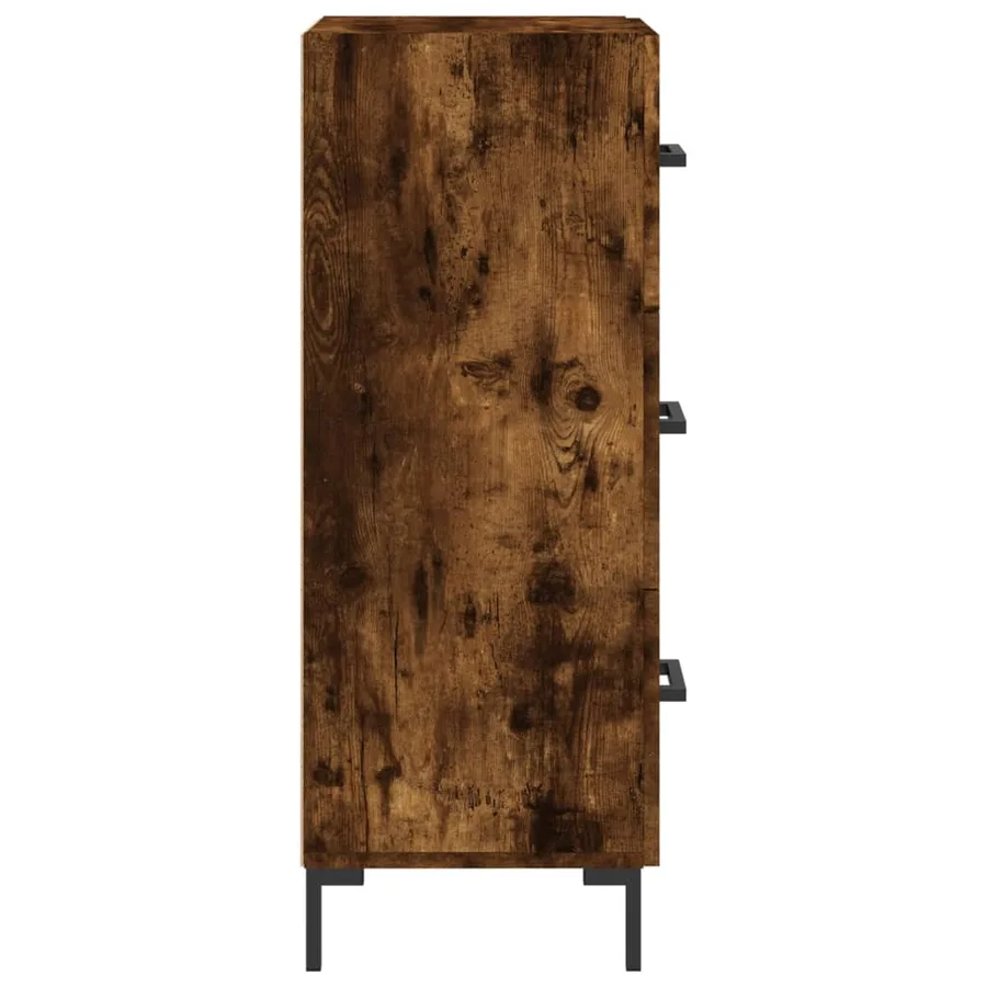 Buffet Chêne fumé 34,5x34x90 cm Bois d'ingénierie - 7