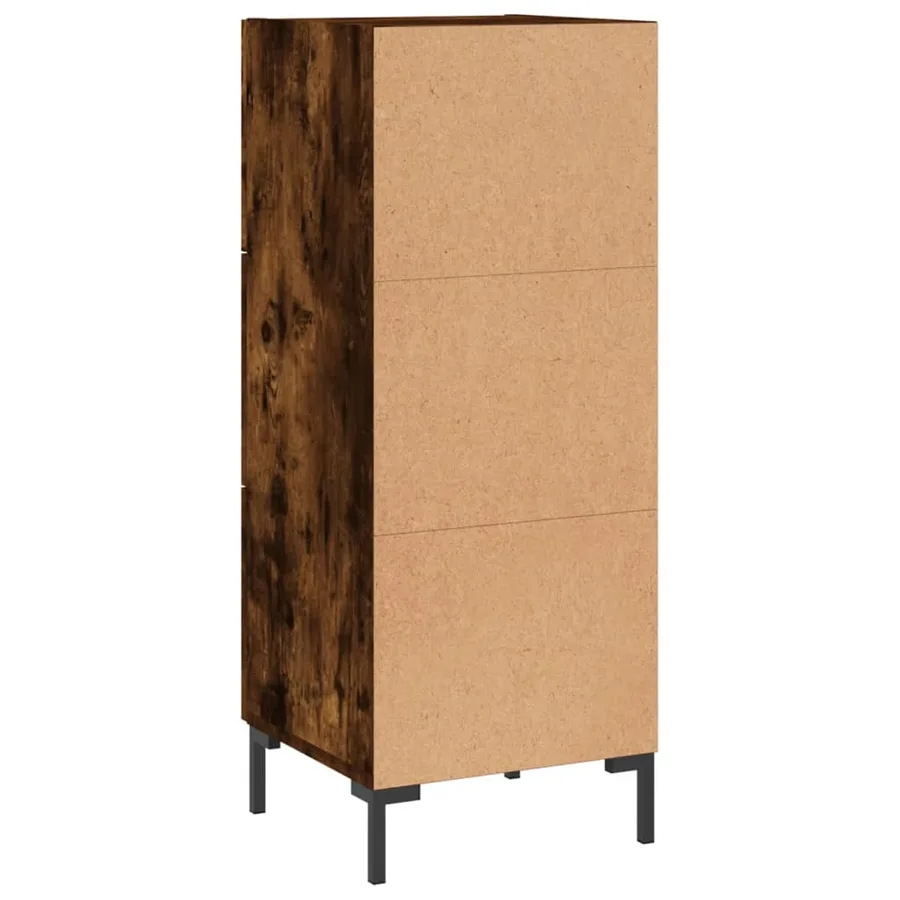 Buffet Chêne fumé 34,5x34x90 cm Bois d'ingénierie - 8