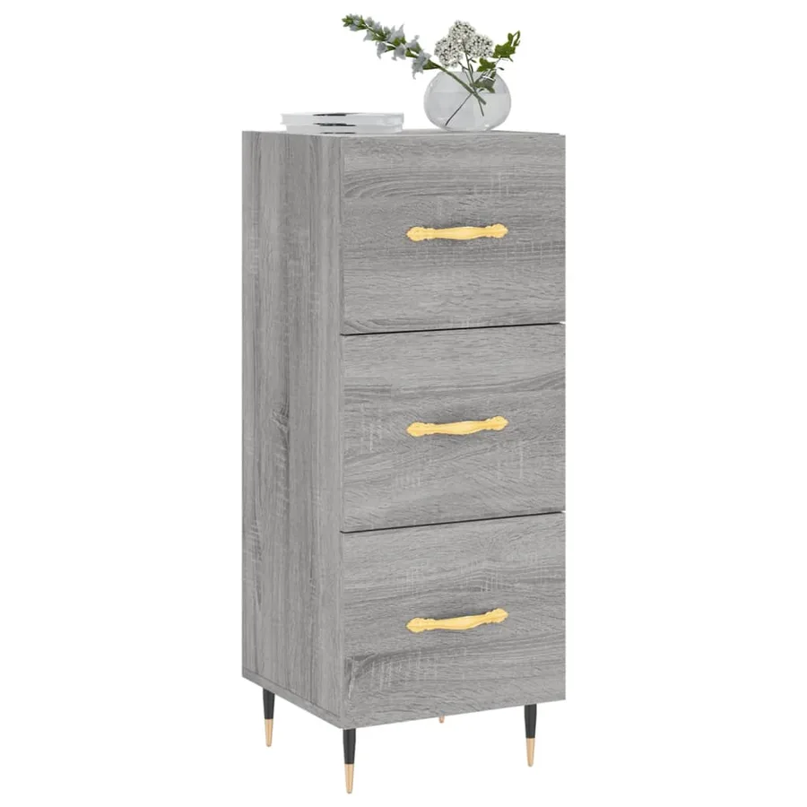 Buffet Sonoma gris 34,5x34x90 cm Bois d'ingénierie - 3