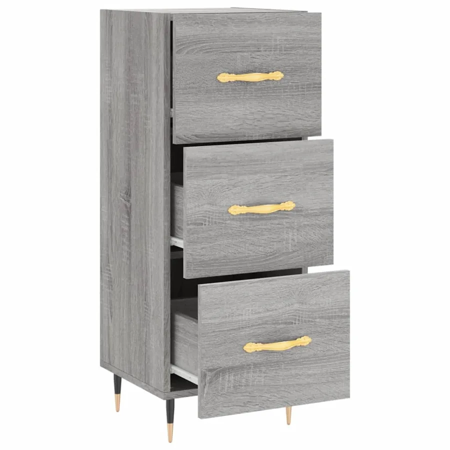 Buffet Sonoma gris 34,5x34x90 cm Bois d'ingénierie - 5