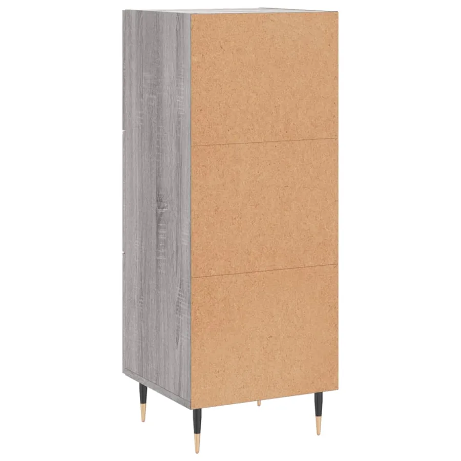 Buffet Sonoma gris 34,5x34x90 cm Bois d'ingénierie - 8