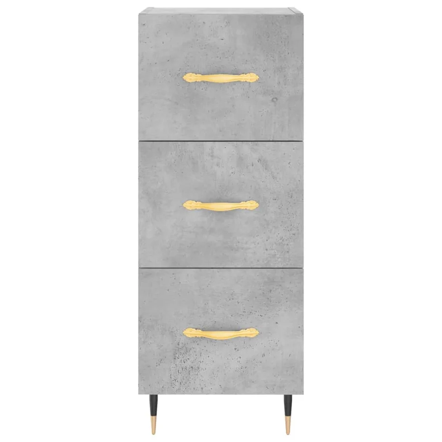 Buffet Gris béton 34,5x34x90 cm Bois d'ingénierie - 6