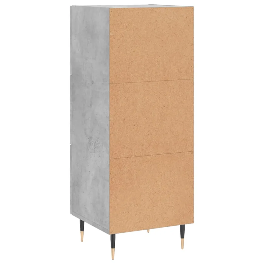 Buffet Gris béton 34,5x34x90 cm Bois d'ingénierie - 8