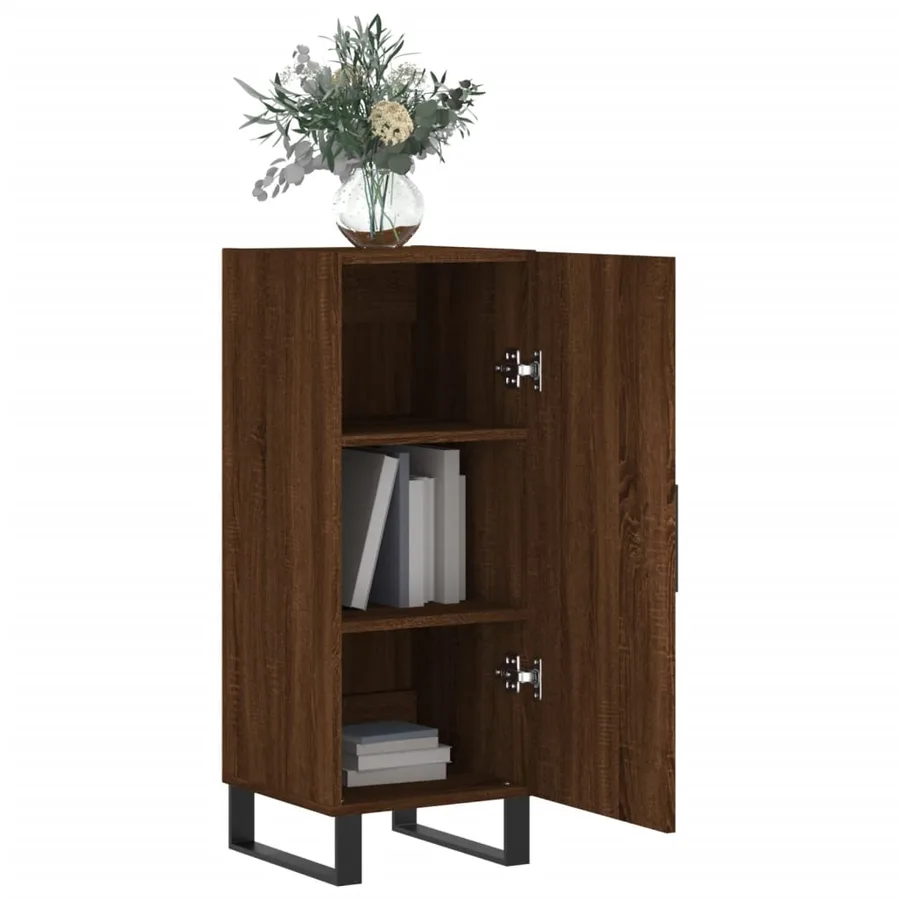 Buffet Chêne marron 34,5x34x90 cm Bois d'ingénierie - 4