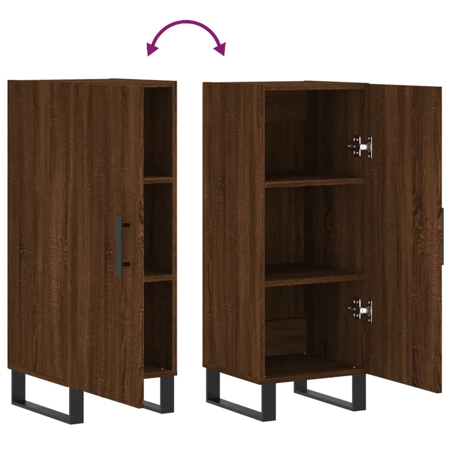 Buffet Chêne marron 34,5x34x90 cm Bois d'ingénierie - 9