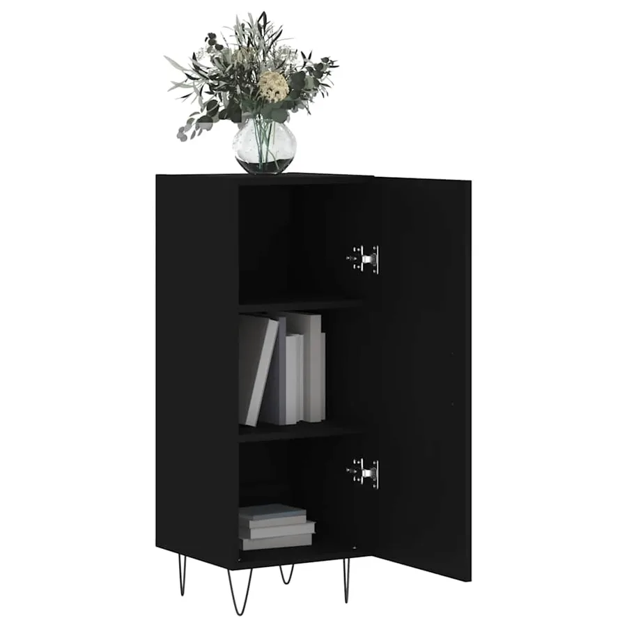 Buffet Noir 34,5x34x90 cm Bois d'ingénierie - 4