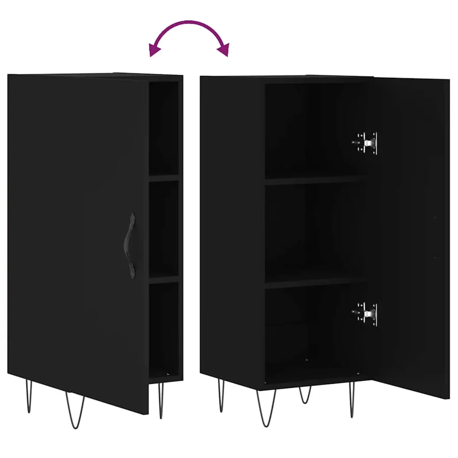 Buffet Noir 34,5x34x90 cm Bois d'ingénierie - 9