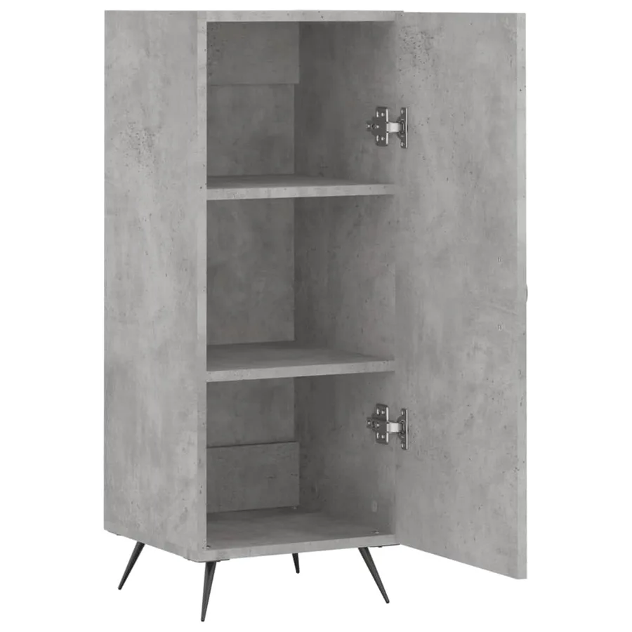Buffet Gris béton 34,5x34x90 cm Bois d'ingénierie - 5