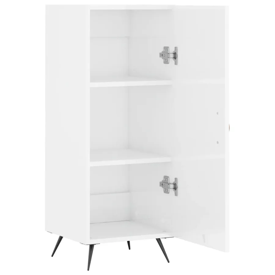 Buffet Blanc brillant 34,5x34x90 cm Bois d'ingénierie - 5