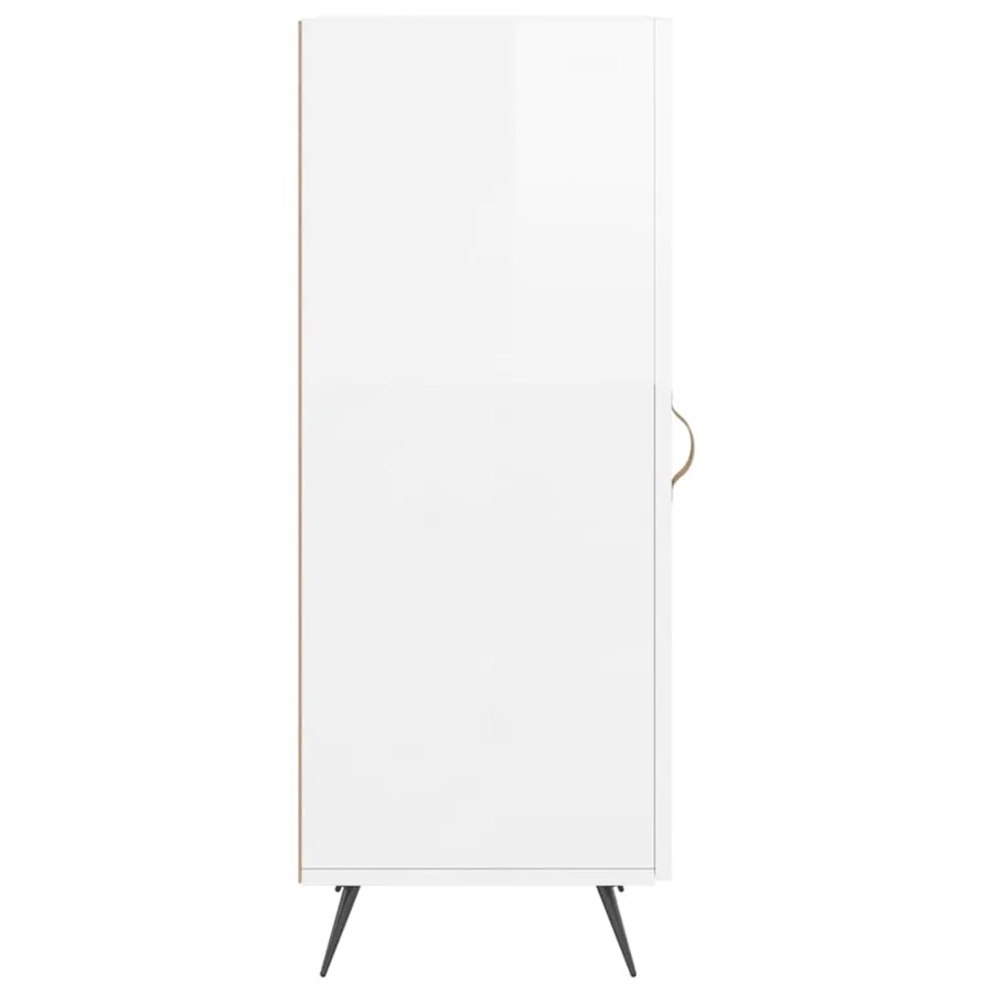 Buffet Blanc brillant 34,5x34x90 cm Bois d'ingénierie - 7