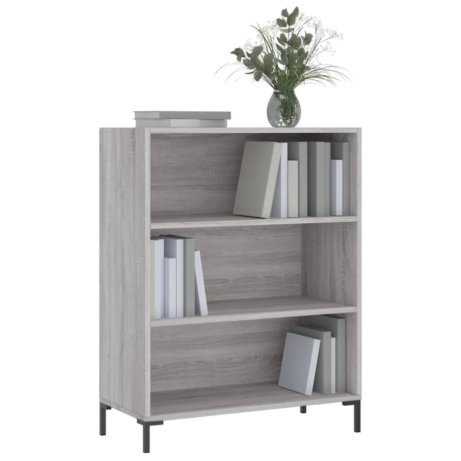 Bibliothèque sonoma gris 69,5x32,5x90 cm bois d'ingénierie - 3