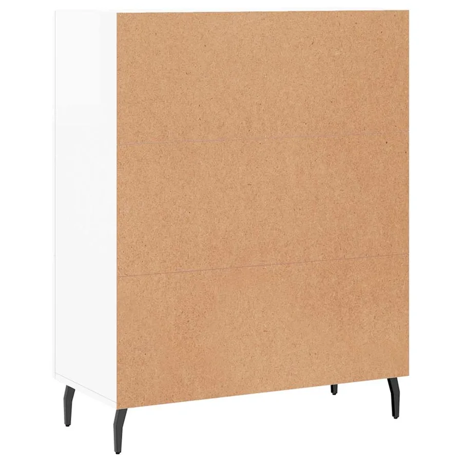 Buffet Blanc brillant 69,5x34x90 cm Bois d'ingénierie - 8