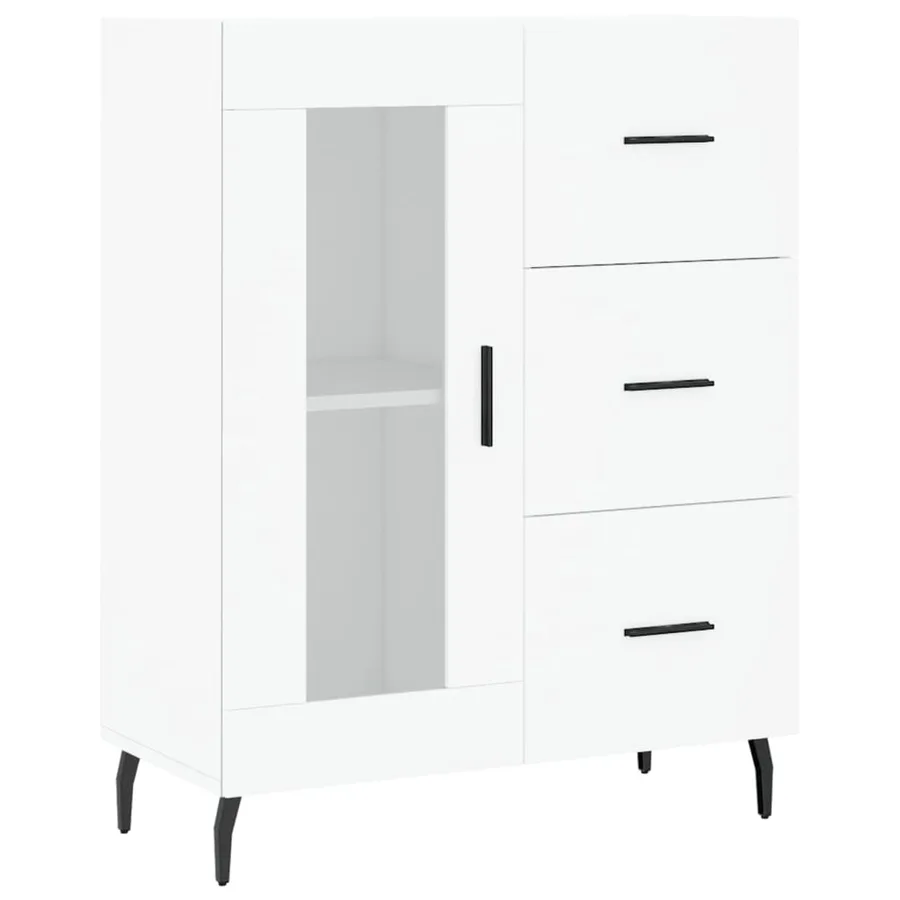 Buffet blanc 69,5x34x90 cm bois d'ingénierie - 2