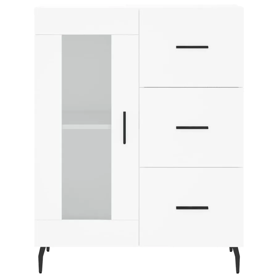 Buffet blanc 69,5x34x90 cm bois d'ingénierie - 5