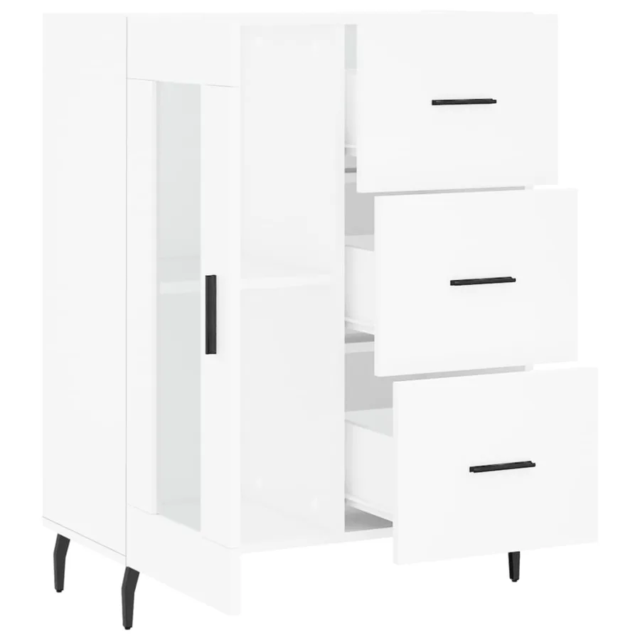 Buffet blanc 69,5x34x90 cm bois d'ingénierie - 6