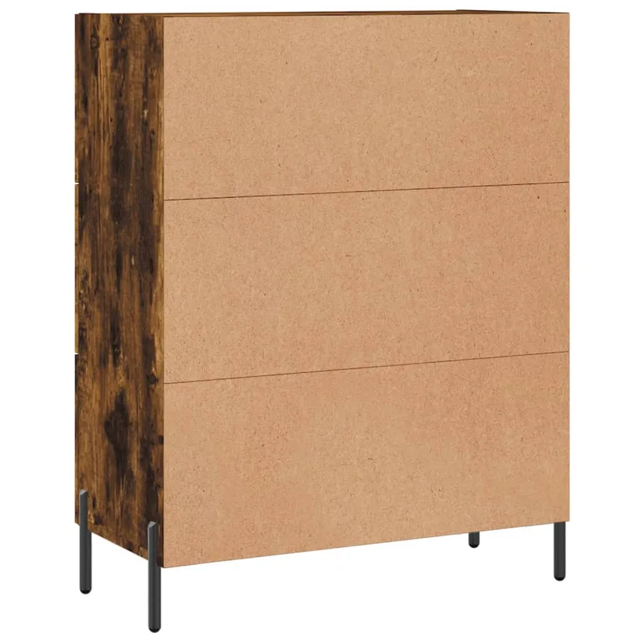 Buffet chêne fumé 69,5x34x90 cm bois d'ingénierie - 8