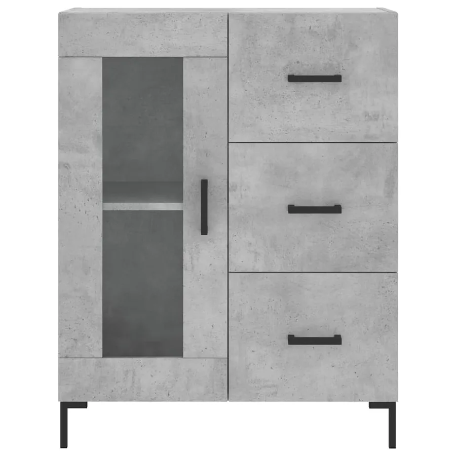 Buffet gris béton 69,5x34x90 cm bois d'ingénierie - 5