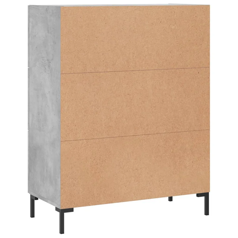Buffet gris béton 69,5x34x90 cm bois d'ingénierie - 8