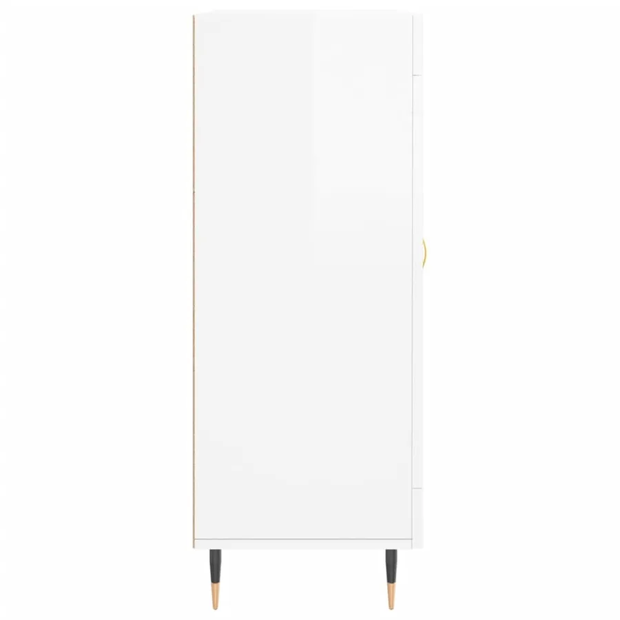 Buffet Blanc brillant 69,5x34x90 cm Bois d'ingénierie - 7