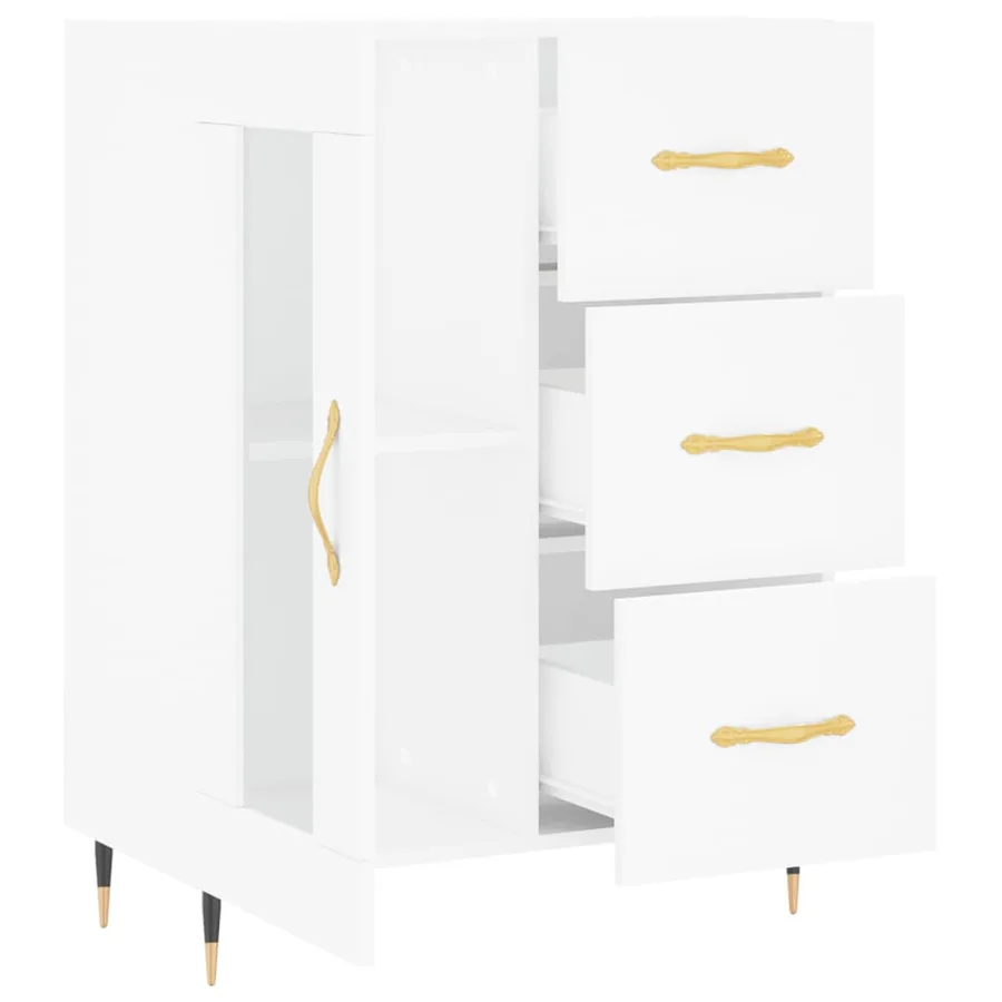 Buffet blanc 69,5x34x90 cm bois d'ingénierie - 6