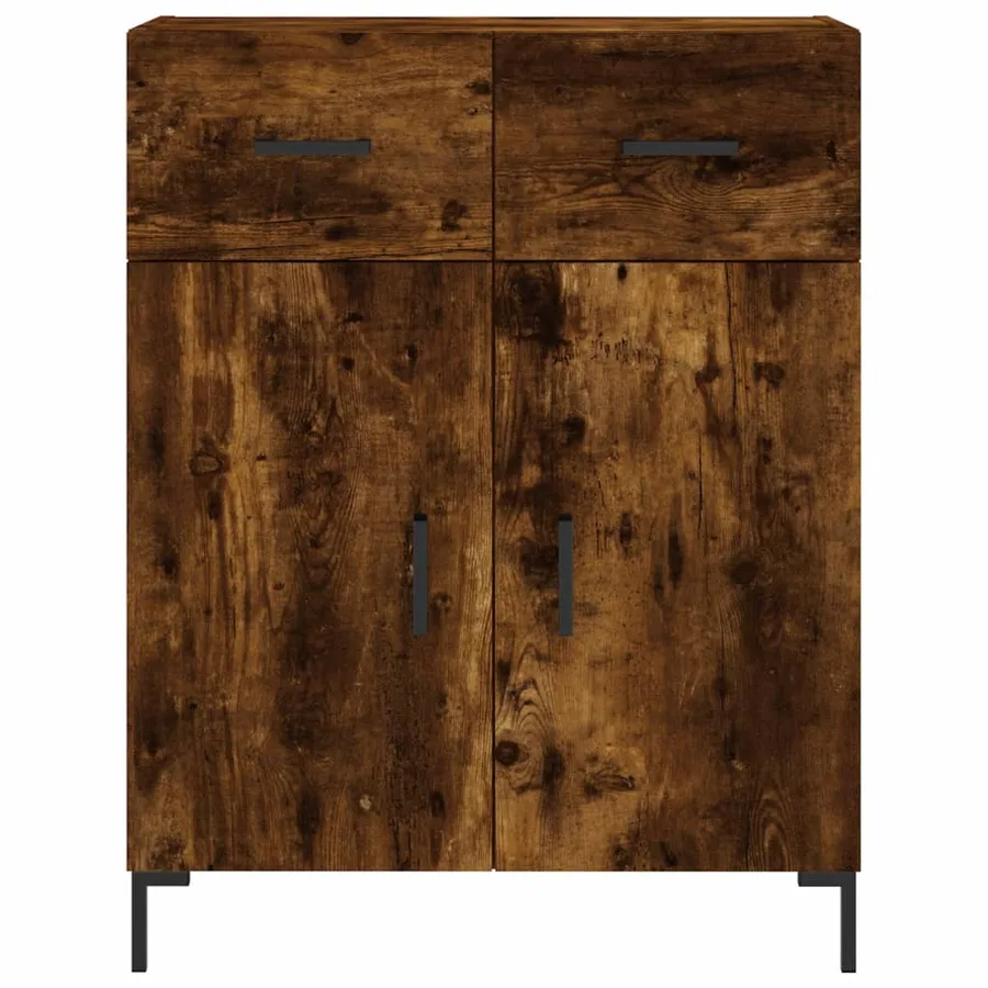 Buffet chêne fumé 69,5x34x90 cm bois d'ingénierie - 6