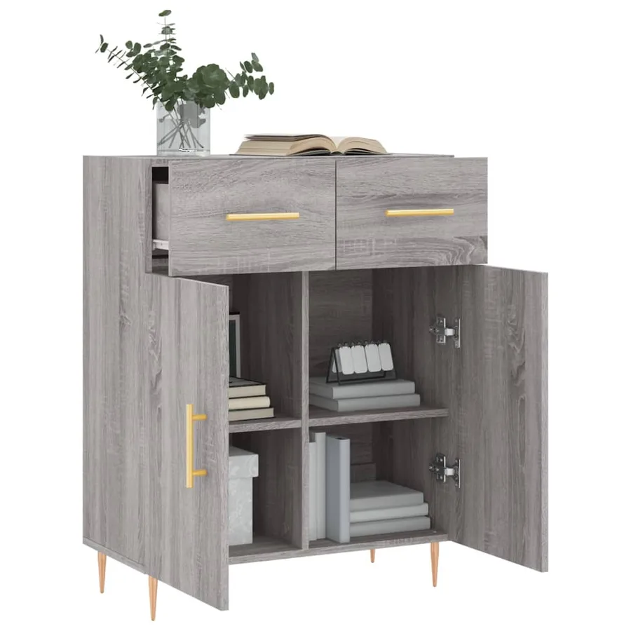 Buffet sonoma gris 69,5x34x90 cm bois d'ingénierie - 4