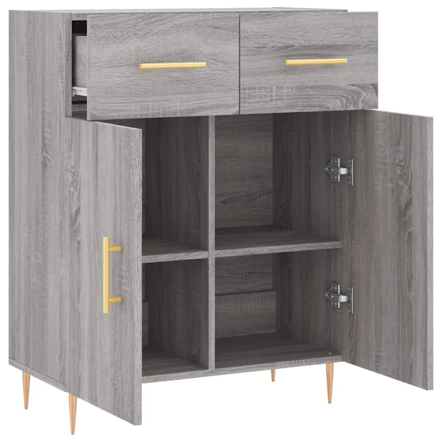 Buffet sonoma gris 69,5x34x90 cm bois d'ingénierie - 5
