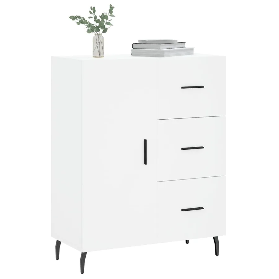 Buffet blanc 69,5x34x90 cm bois d'ingénierie - 3