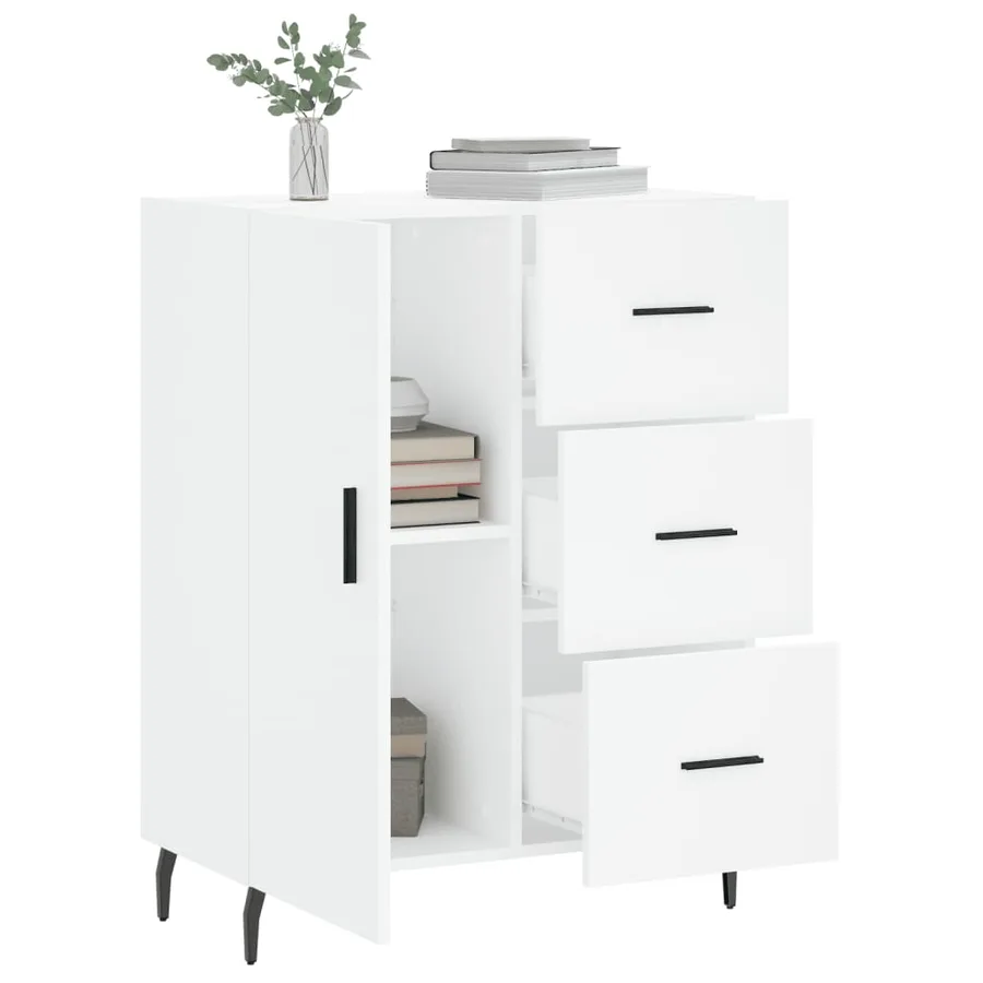 Buffet blanc 69,5x34x90 cm bois d'ingénierie - 4