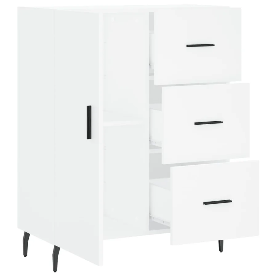 Buffet blanc 69,5x34x90 cm bois d'ingénierie - 6