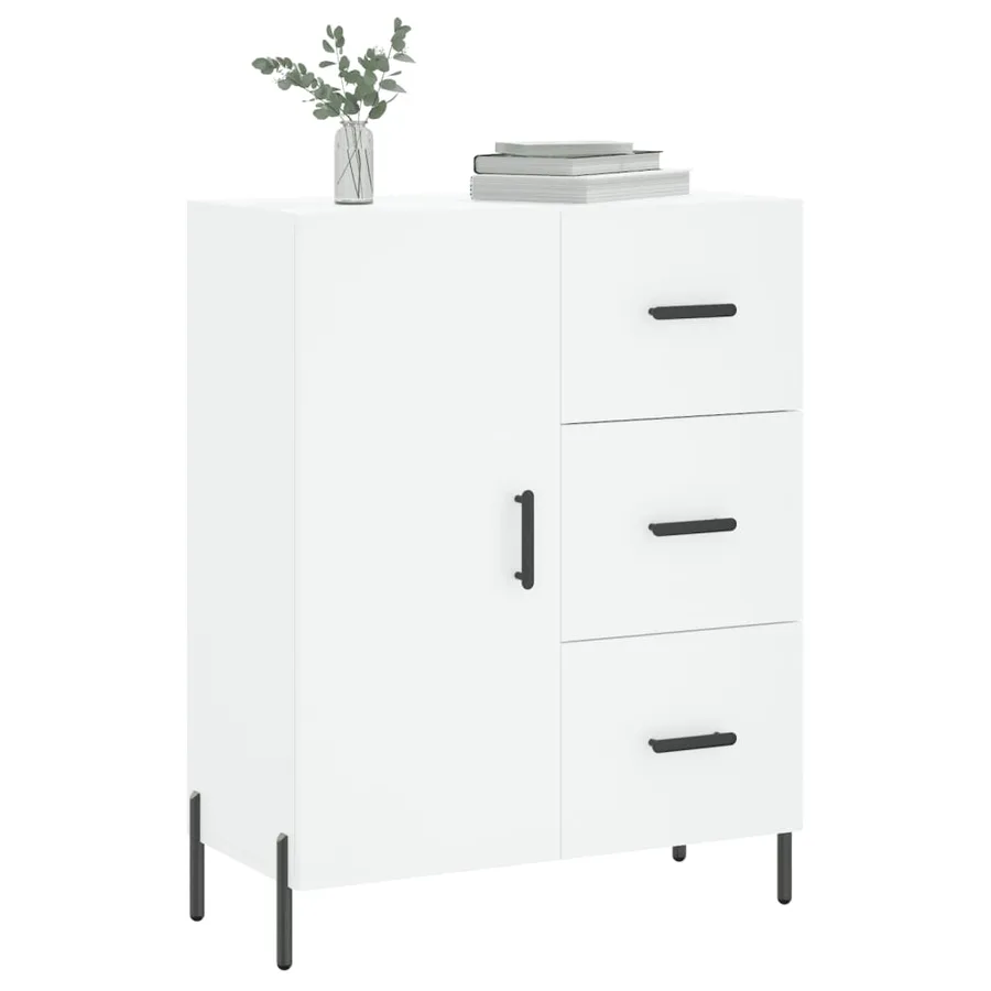 Buffet blanc 69,5x34x90 cm bois d'ingénierie - 3