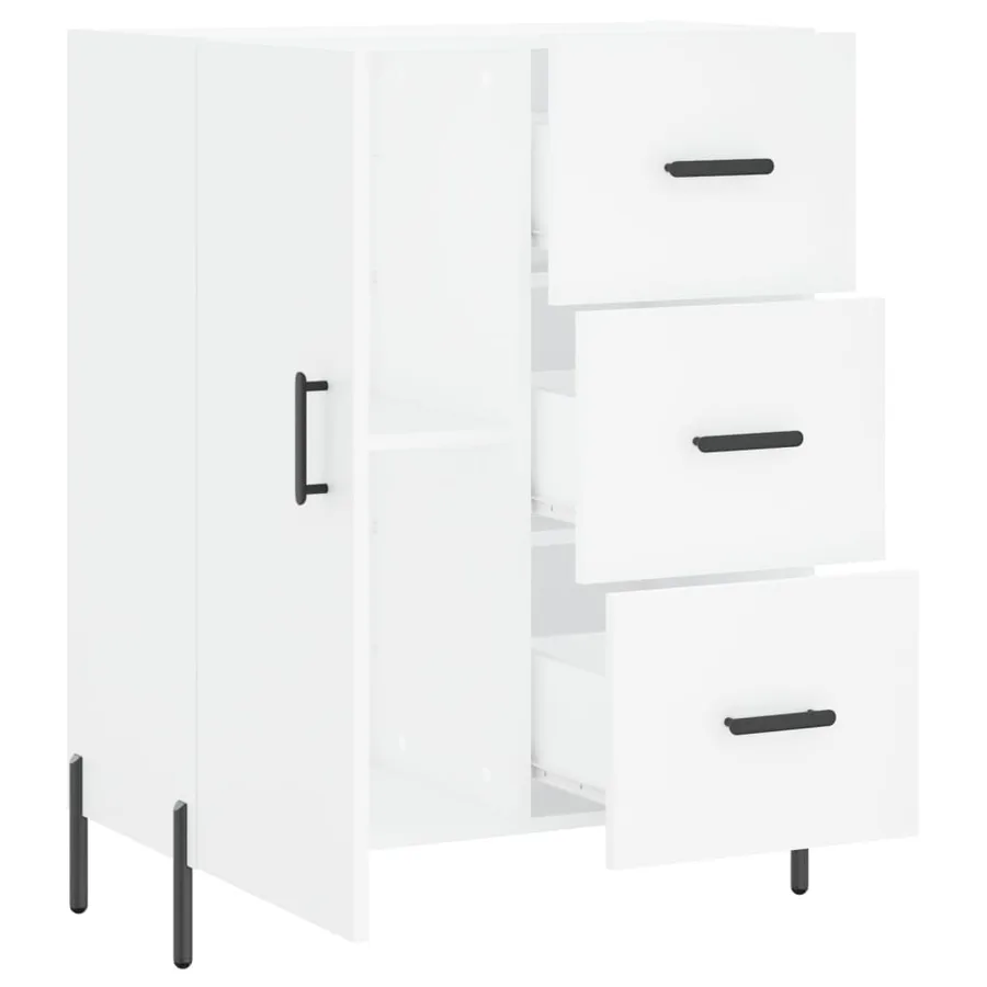 Buffet blanc 69,5x34x90 cm bois d'ingénierie - 6