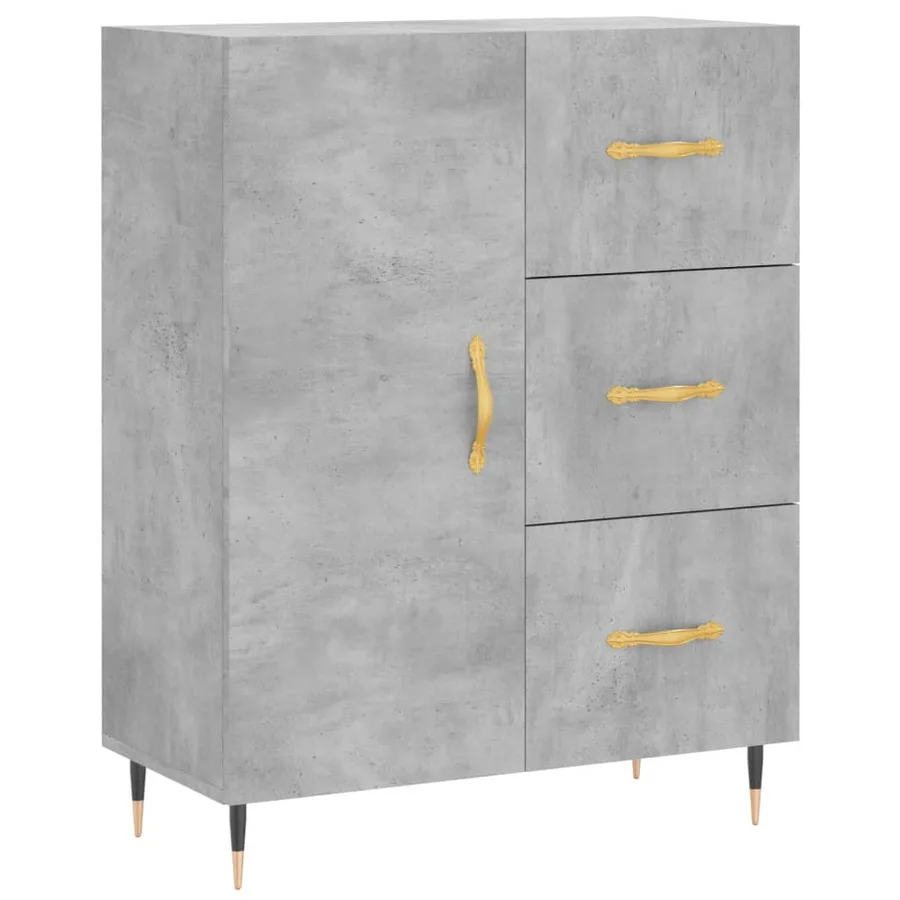 Buffet gris béton 69,5x34x90 cm bois d'ingénierie - 2