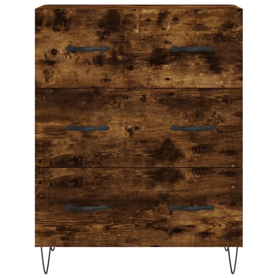 Buffet chêne fumé 69,5x34x90 cm bois d'ingénierie - 5