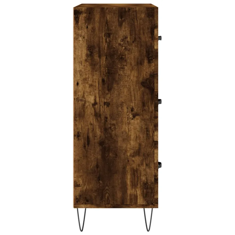 Buffet chêne fumé 69,5x34x90 cm bois d'ingénierie - 7