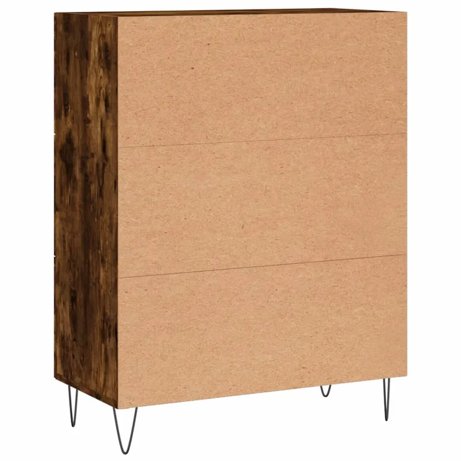 Buffet chêne fumé 69,5x34x90 cm bois d'ingénierie - 8