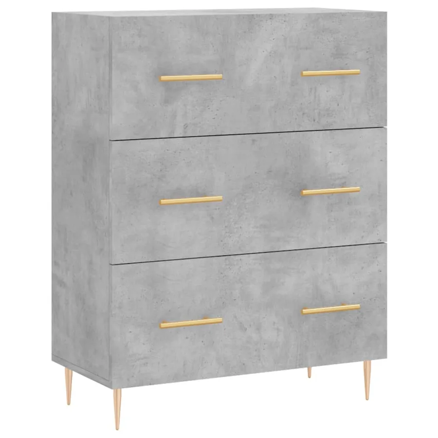 Buffet gris béton 69,5x34x90 cm bois d'ingénierie - 2